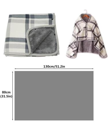 Multifunction Wrap Shawl Neck Shoulder Blanket Pad Warm Blanket Lazy Shawl Blanket Winter Warm Blanket Cape Gray Grid 100*140cm - Buy Online on GoSupps.com