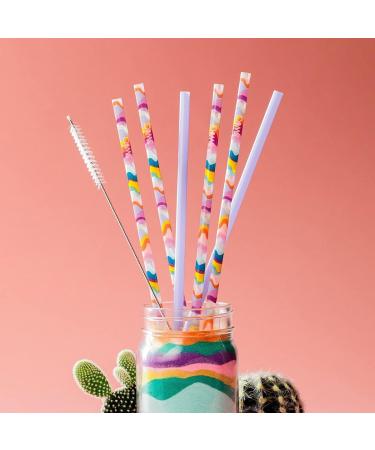 Swig Life Luxy Leopard + Blush Reusable Straw Set with Cleaning Brush - 10.25 Long Straws for 20oz, 22oz, and 32oz Tumblers - Buy Online on GoSupps.com