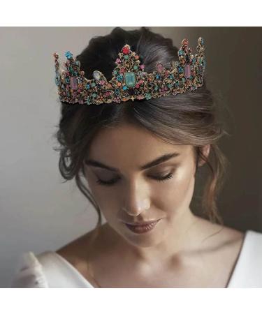 Yean Baroque Rhinestone Bridal Queen Crown - Crystal Wedding Tiara for Women - Buy Online on GoSupps.com