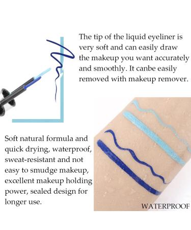 Blue Light Liquid Eyeliner Set - Waterproof Colored Eye Liners for Women | Stamps Shapes for Eyes - 2Pcs Colorful Set | Long Lasting Formula | Eye Makeup for a Bold Look - Buy Online on GoSupps.com