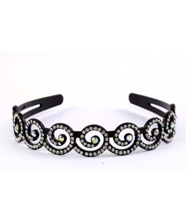 New: Hair accessories headband snail rhinestone black