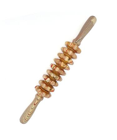 CYRUS Wooden Massage Roller Holding Cellulite Pain Trigger Point 9balls(9 Rounds to Mix Colors) Wooden 9 Rounds