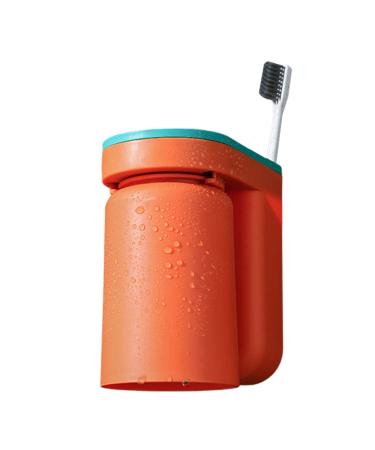Zurego toothbrush holder for bathrooms - wall -toothedbrush holder for 2 cups - punch -free self -adhesive toothbrush cup holder for toothpaste razor at home and on the way orange
