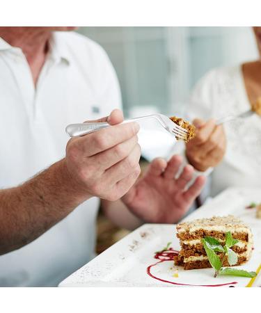 FOMIYES Adaptive Curved Fork - Stainless Steel Utensil for Hand Tremors, Arthritis, Parkinson's - Right-Handed Angled Cutlery for Elderly Use - Buy Online on GoSupps.com