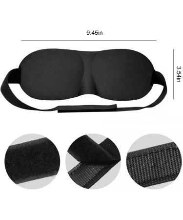 3D Contoured Blackout Sleep Eye Mask for Men and Women - Ultimate Sleeping Aid for Night Sleeping, Travel, and Naps - Soft Comfort Eye Shade Cover and Blindfold in Black - Buy Online on GoSupps.com