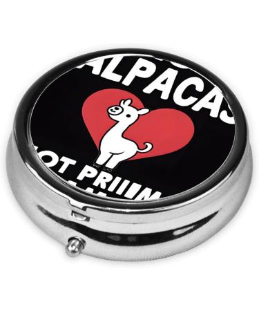 I Love Alpacas Mini Round Pill Box | 3 Compartment Portable Organizer for Travel Home & Office - Buy Online on GoSupps.com