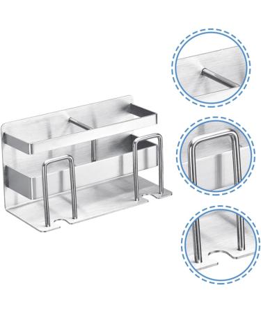 Homsfou Toothbrush Holder | Bathroom Organizer & Toothbrush Rack | Stainless Steel Toothbrush Cup - Silver (14x7.2x6cm) - Buy Online on GoSupps.com