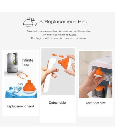 Ice Roller for Face & Eye with Replaceable Head - Reduces Puffiness, Pain Relief, Migraine - Orange - Buy Online on GoSupps.com