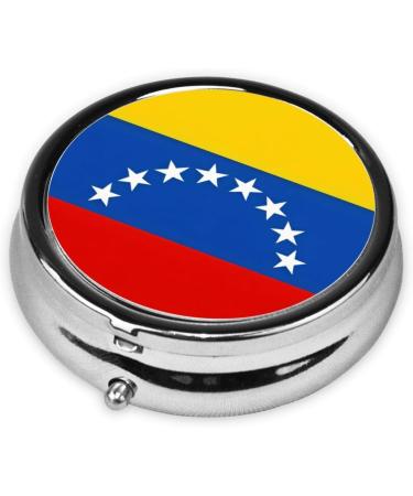 Venezuela Flag Portable Metal Pill Box | 3-Compartment Mini Organizer for Travel - Essential for Small Pills - Buy Online on GoSupps.com