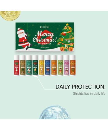 10 Pack Natural Lip Balm Bulk - Christmas Lip Balm Bulk Care Product with Vitamin E and Coconut Oil - Moisturizing Anti Cracking Personal Care - Buy Online on GoSupps.com
