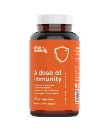 A Dose of Immunity Quercetin with Vitamin C and Zinc, Vitamin D, 500mg Quercetin Bromelain with Echinacea & B Vitamins, Lung Immune Support Supplement 7 in 1 Immune Defense Immunity Booster (60 Count) 60 Count (Pack of 1)
