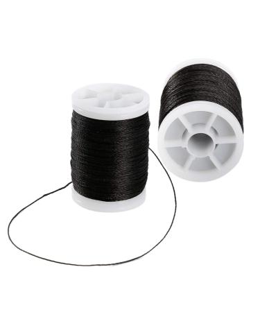 Linkboy Archery Bow String Serving Thread Bowstring Serving Material 0.020 for Bowstring Tie Peep Nock Protection 120 Yard/Roll Pack of 2 Rolls black