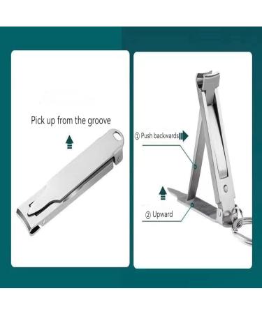 Nail Clippers Single Ultra-Thin Portable Multifunctional Foldable Household Nail Clippers with Keychain/956 Silvery - Buy Online on GoSupps.com