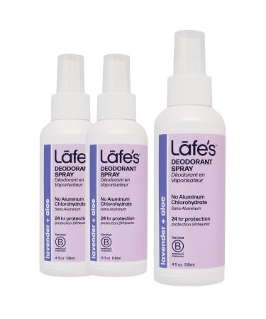 Lafe's Natural Deodorant | 4oz Aluminum Free Natural Deodorant Spray for Women & Men | Paraben Free & Baking Soda Free with 24-Hour Protection | Lavender & Aloe - Formerly Soothe | 3 Pack | Packaging May Vary