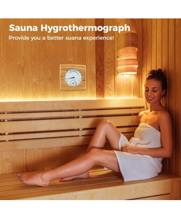 YOFAPA 2-in-1 Wooden Sauna Hygrothermograph | Accurate Indoor Humidity & Temperature Measurement | Sauna Thermometer & Hygrometer - Buy Online on GoSupps.com