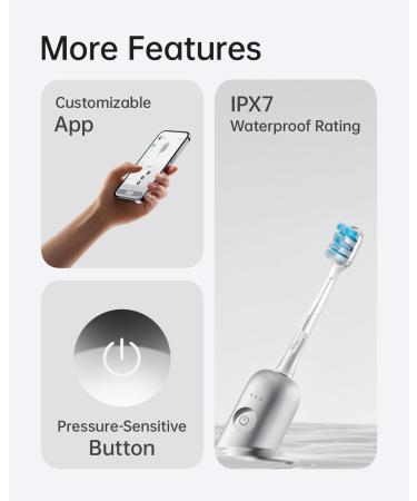 Buy Laifen Wave Electric Toothbrush - Oscillation & Vibration Sonic Toothbrush for Adults 3 Brush Heads IPX7 Waterproof - Matte Stainless Steel International Shipping Available - Buy Online on GoSupps.com