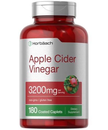 Horb ach Apple Cider Vinegar Caplets 3200mg | 180 Pills | Vegetarian Non-GMO & Gluten Free Supplement 180 Count (Pack of 1)