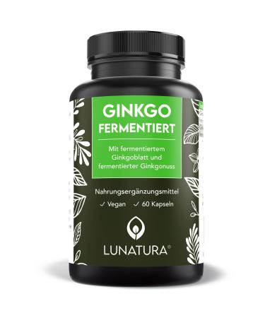 Lunatura - Fermented Ginkgo Capsules - Ginkgo Nut & Ginkgo Biloba Extract - 60 Capsules vegan and gluten-free - Two-month supply - Buy Online on GoSupps.com