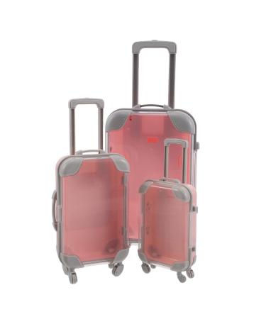 Toyvian Bo te de Rangement pour Faux Cils 3 Pi ces Mini Valises en Plastique Rose Organisateur Portable Transparent tui de Voyage pour Extensions de Cils et Accessoires de Maquillage