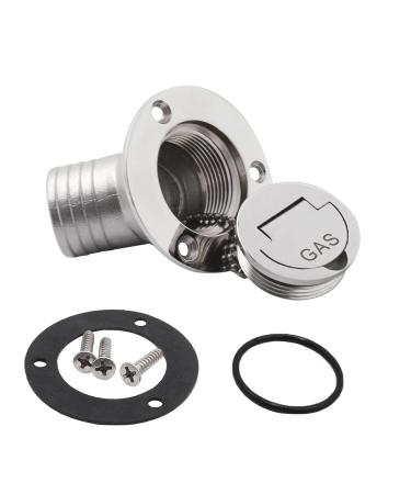 SHENGHUISS 1-1/2"(38mm) Fuel/Gas/Water/DEO Boat Deck Fill/Filler Keyless Cap Marine Stainless Steel 316 Angled Neck Deck Fill Kit 1-1/2" GAS