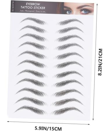 Mipcase 12 sheets Transfer Imitation Girls for Shaping Eyebrows Women Temporary Tattoos Stickers Eyebrow 21x15cm Black - Buy Online on GoSupps.com