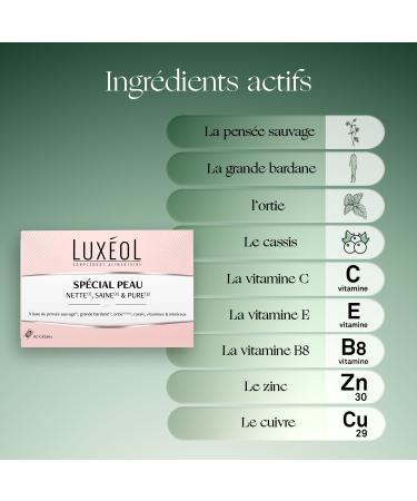 LUX OL - Special Dietary Supplement for Clean Health(2) & Pure(3) Skin - Helps Reduce Impurities(5) & Helps Prevent Age-Related Changes(4) - Made in France - 60 Capsules - Buy Online on GoSupps.com