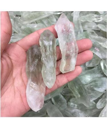 Stone Crafts Natural raw Green Quartz Crystal Gemstone Point Reiki Rough Crystal Stone for Making Jewelry Natural Luster - Buy Online on GoSupps.com
