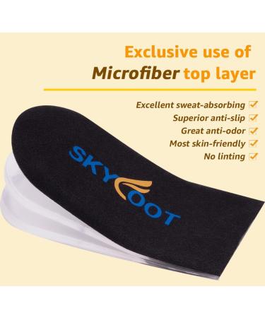 Skyfoot Adjustable Orthopedic Heel Lift Inserts for Heel Pain and Leg Discrepancies - Large Black (L) - Women's 8.5-12 | Men's 8.5 - Microfiber Shoe Lifts for Uneven Legs, Heel Spurs, Achilles Tendonitis - Buy Online on GoSupps.com