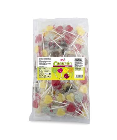 Caramelos Cerdán - Mini Heart Lollipops | Strawberry, Cola, Apple, Lemon | Gluten and Allergen Free Hard Candy with Stick | Parties, Valentine's Day and Birthdays | Bag of 200 Units