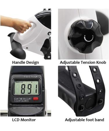 Hausse Portable Exercise Pedal Bike - Mini Peddler for Legs and Arms with LCD Display (White) - Buy Online on GoSupps.com