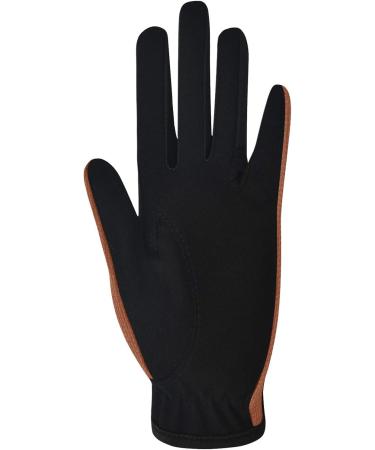 ChinFun Women Horse Riding Gloves - Anti-Slip Equestrian Mittens, Laser Flower Pattern, Stretchable, Sweat Absorbing - Brownish Orange (Small) - Buy Online on GoSupps.com