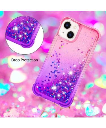 Buy Tivenfezk Glitter Drive Sand Shell for iPhone 15 Plus | Silicone Shockproof Gradient Case - Pink Purple Transparent Bumper - Buy Online on GoSupps.com