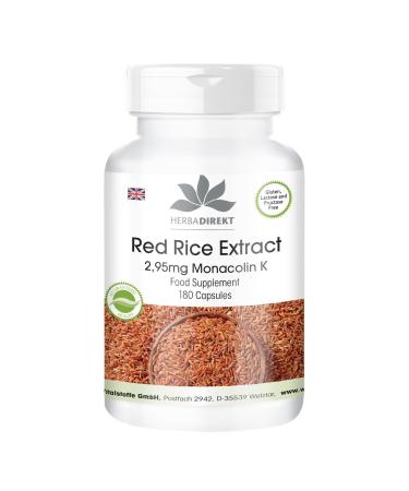 Red Yeast Rice Extract 600mg Contains 2 95mg monacolin K Vegan 180 Capsules | HERBADIREKT by Warnke Vitalstoffe