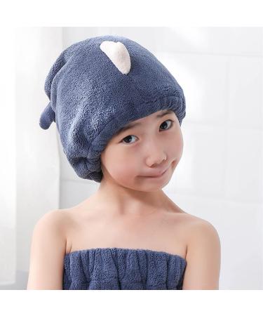 Microfiber Hair Drying Towels - Cute Dark Blue Fish Motif for Mothers & Daughters | Ultra Absorbent Towel for Fast Hair Drying - Buy Online on GoSupps.com