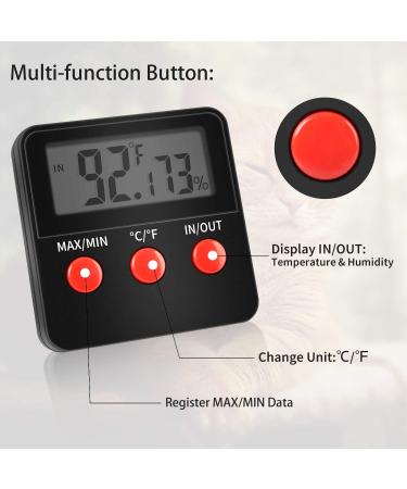 Simple Deluxe Digital Thermometer & Humidity Gauge 4-Pack for Reptile Terrariums - Remote Probes Included - Buy Online on GoSupps.com