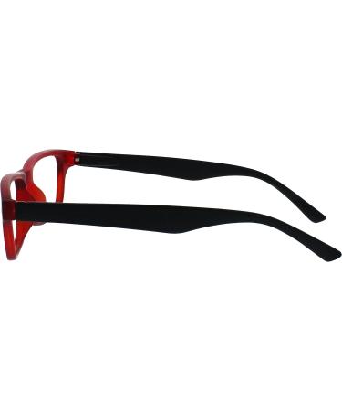 UV Reader Rubberized Red Black Reading Glasses - Value 2 Pack for Men & Women | +2.50 Diopters - UV Protection - Buy Online on GoSupps.com