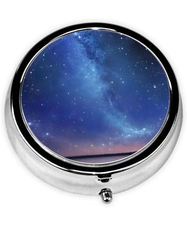 Shop Northern Lights Mini Round Pill Box - 3 Compartment Travel Organizer for Medicines | Portable Pill Case for Home Office & On-the-Go - Buy Online on GoSupps.com