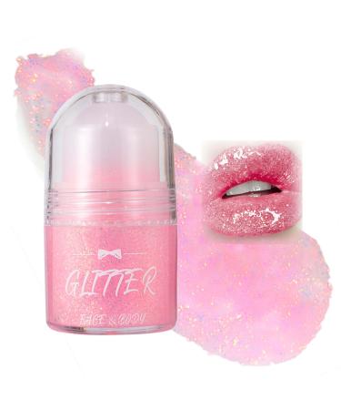 EONFAVE EONFAVE Roll-on - Glitter Body Gel - Glitter - For Face - Liquid Festival Accessory - Holographic Paint - Makeup for Halloween - Rave Party (05rose)