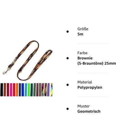 Buy Brownie Dog Linen Leash 5m - 20mm & 25mm Options | International Shipping Available - Buy Online on GoSupps.com