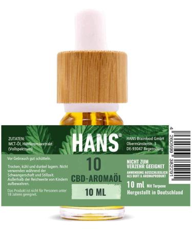  Hans CBD Aromatic Oil 200 Drops 10 ml (10%) known in the press premium natural oil from Germany - Buy Online on GoSupps.com
