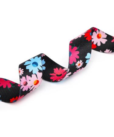 Suredoo Adjustable Nylon Dog Collar for Small & Medium Dogs | Soft & Comfortable | Floral Pink Blue (Neck 38-63 cm Width 2.5 cm) - Buy Online on GoSupps.com