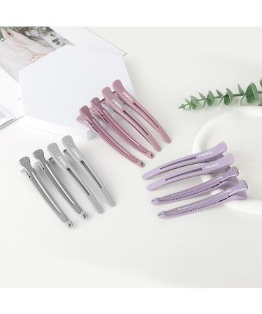 Shop Aimike 12 Morandi Hair Clips - No Trace Silicone Hairdresser Clamps for Thick & Thin Hair | Perfect for Styling & Cutting - Buy Online on GoSupps.com