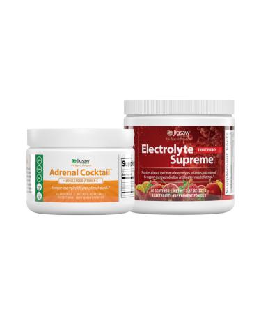 Jigsaw Health Bundle | Adrenal Cocktail 60 Servings (Jar) and Electrolye Supreme (Fruit Punch) 60 Servings (Jar)