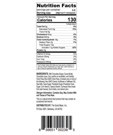 Good Bean Chocolate Covered Chickpeas - Milk Chocolate (4 Pack) 3.5 oz Resealable Bag - Crispy Chickpeas - Plant Protein & Fiber Snack - Buy Online on GoSupps.com