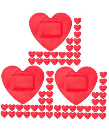Sosoport 90 Sheets Heart Stickers Bulk Hemostatic Patches Patches Heart Stickers for Bandaging Pads Waterproof Red Redx3pcs 3.8x3.2cmx3pcs