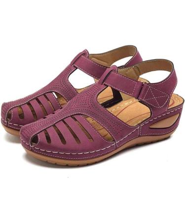 Stylish Women's Closed Toe Sandals | Comfortable Sporty Outdoor Wedge | Soft Leather Summer Gladiators | Perfect for Travel Beach Hiking & Leisure - Buy Online on GoSupps.com