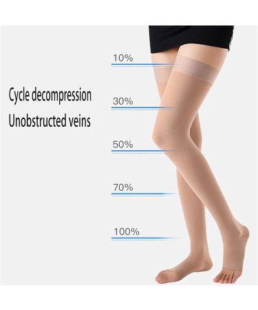 Medical Grade Aciyd Compression Stockings | Firm Support Opaque Open Toe for Varicose Veins | Nursing | XL (Black M) | International Shipping - Buy Online on GoSupps.com
