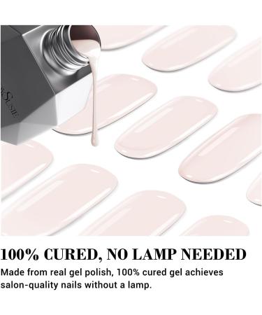 MelodySusie Qcoat Milky White Gel Nail Strips - UV Free Salon-Quality Nail Polish Long Lasting with 22 Wraps & Accessories - Buy Online on GoSupps.com