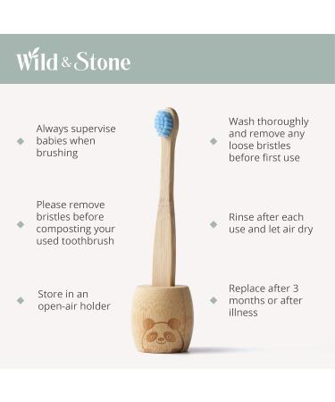 Buy Wild & Stone Bio Baby Bamboo Toothbrushes | 4 Soft Fiber Bristles | 100% Biodegradable | BPA-Free & Vegan | Eco-Friendly Baby Care - Buy Online on GoSupps.com