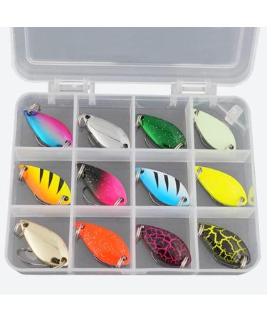 Trout Spoon Set (2.5g) - Spinner Fishing Baits with Single Hook & Storage Box | International Shipping - Buy Online on GoSupps.com